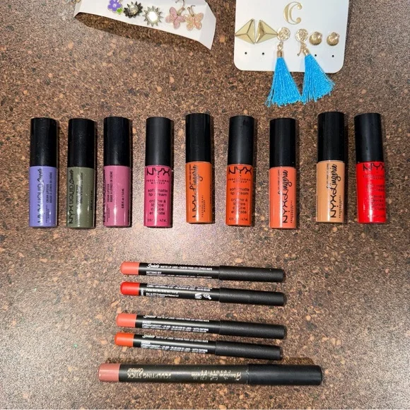 NYX Lip Cream Set - Purple, Gray, Red, Orange, Pink - Picture 2 of 3